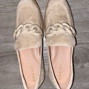 Cole Haan Women's Beige Chain Loafers